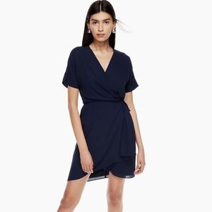 Aritzia Babaton Wallace Wrap dress in pure indigo